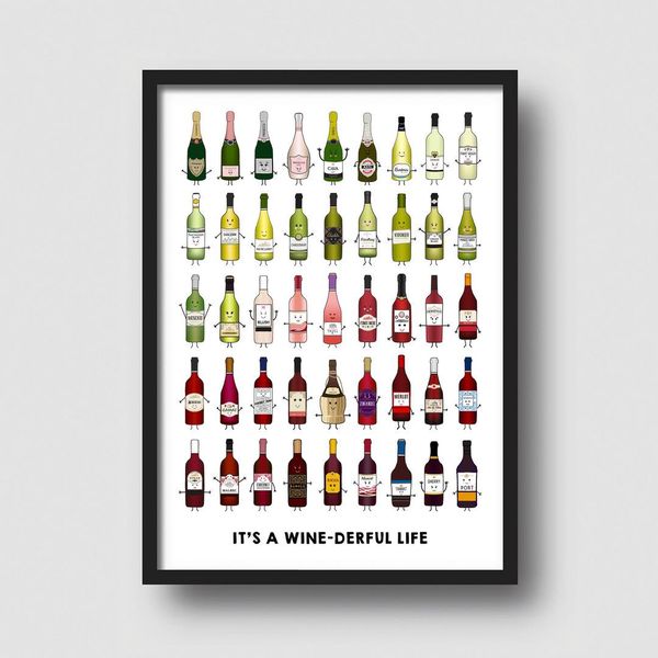 'It's A Wine-derful Life' Different Types of Wine Print