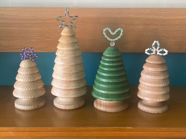 Wood turned Christmas trees