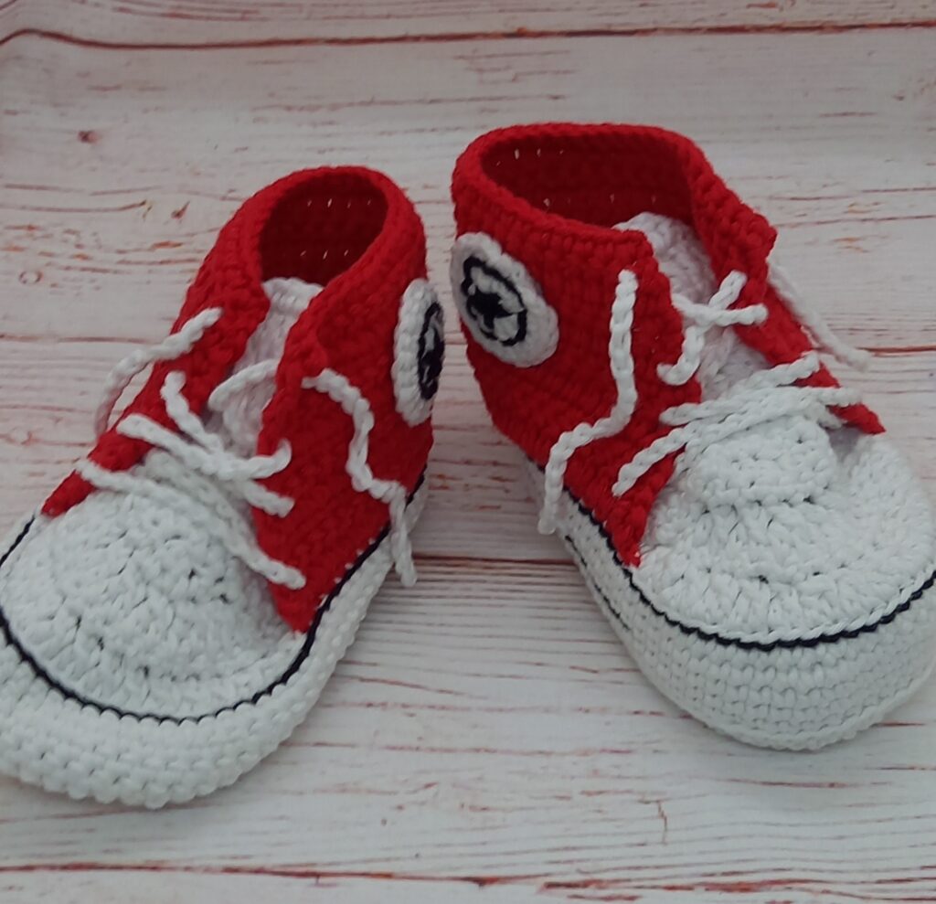 Crocheted Baby Converse Booties