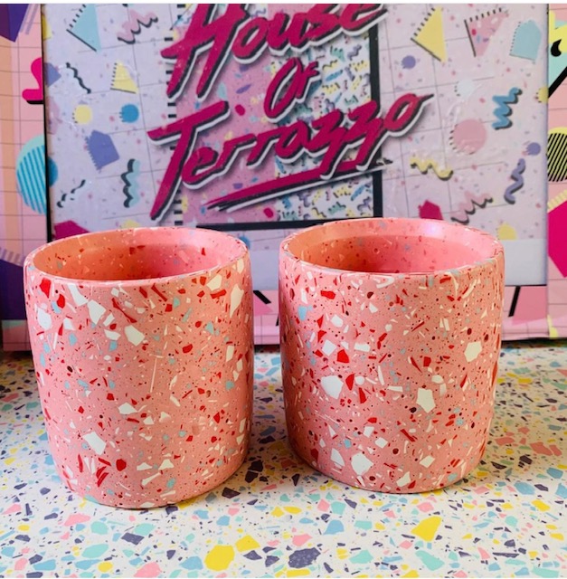 Small handmade Terrazzo plant pots