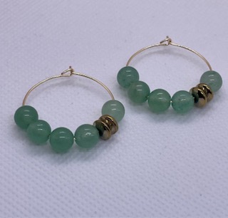 Green Aventurine hoop earrings