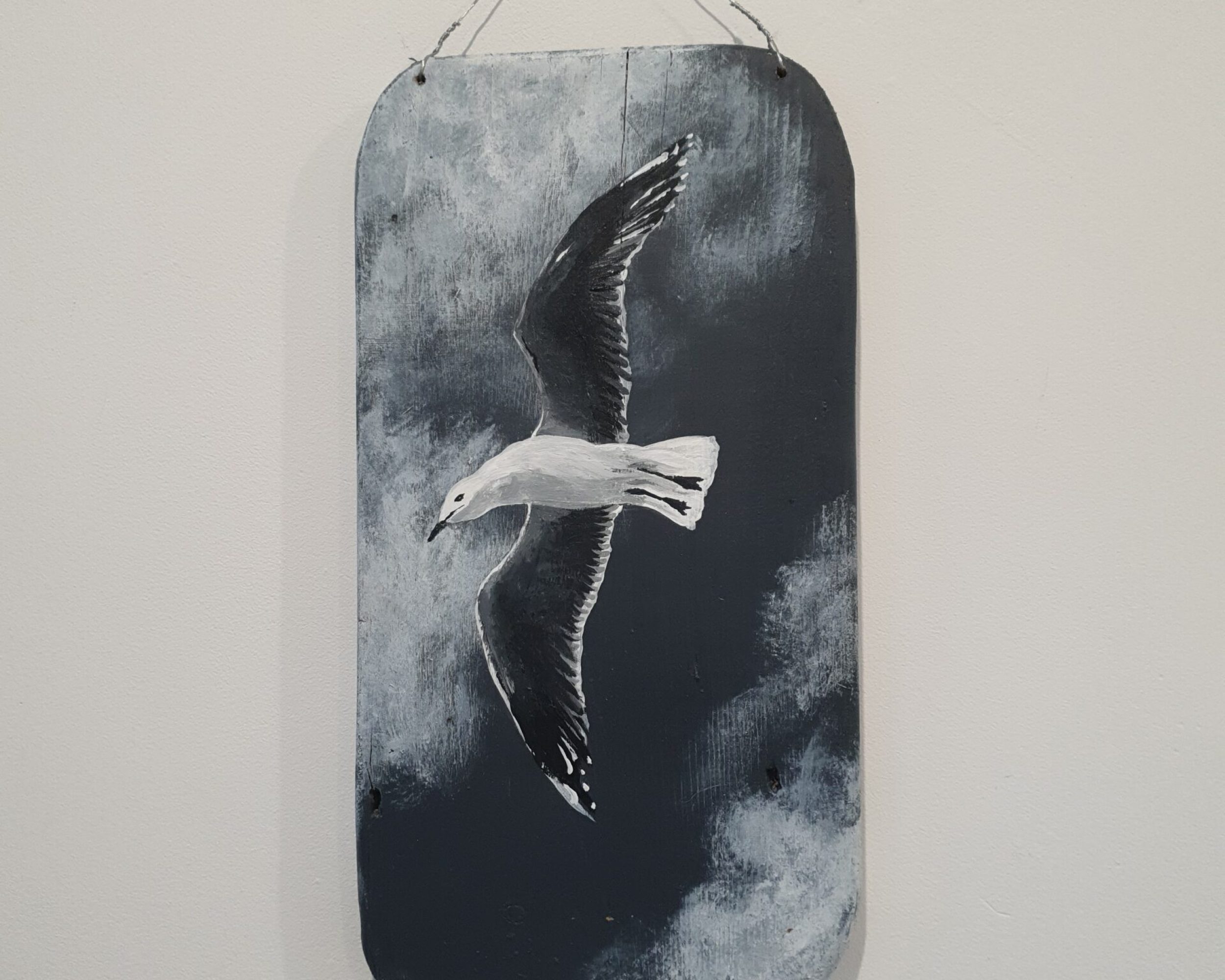 Small black & white driftwood painting. 15cm x 28cm £30